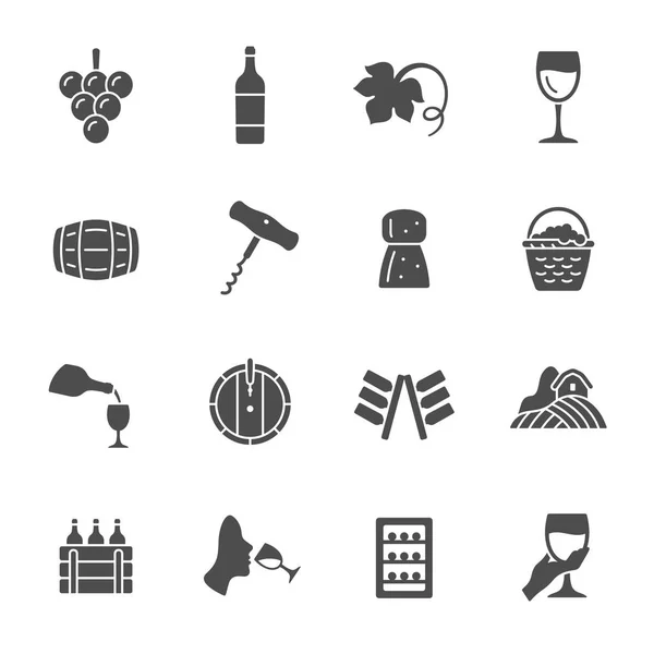 Ensemble d'icônes de vin — Image vectorielle