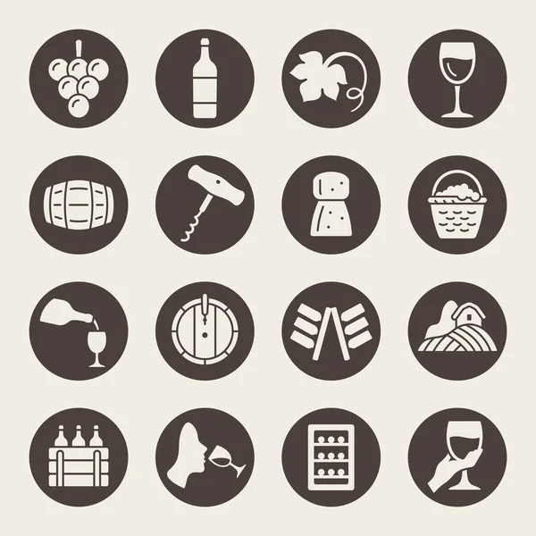 Wine icons set — Stock Vector