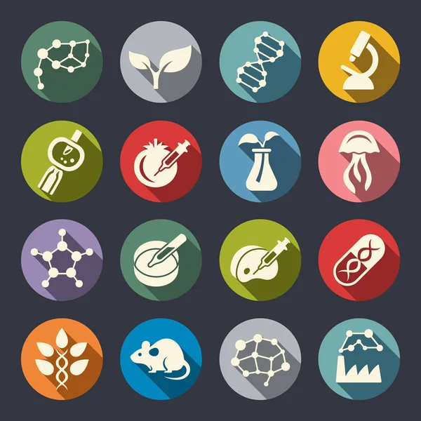 Bio technology icons set — Stock Vector