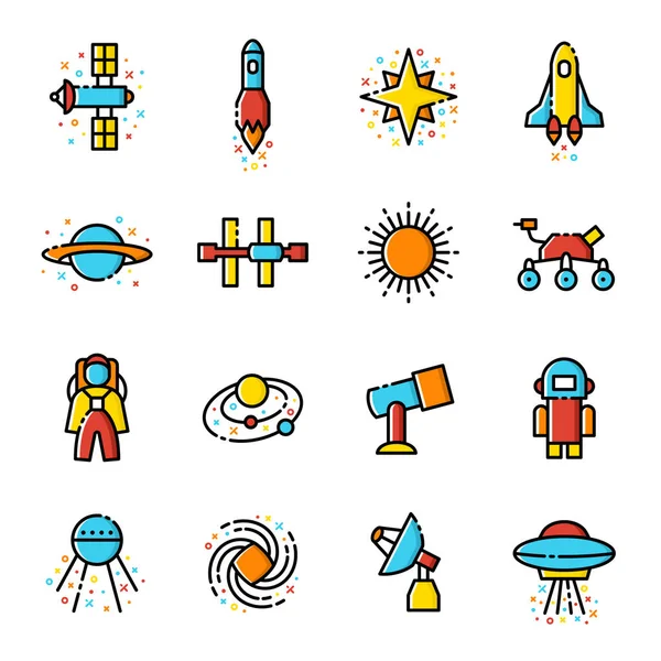 Set di icone spaziali — Vettoriale Stock