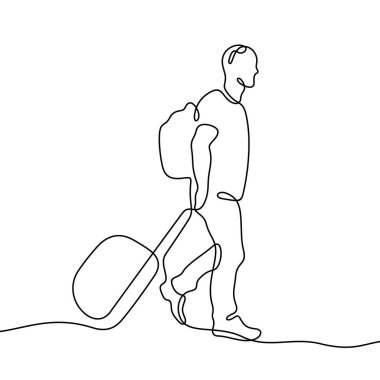 seyahat çizgisi simgesi, basit vektör çizimi  