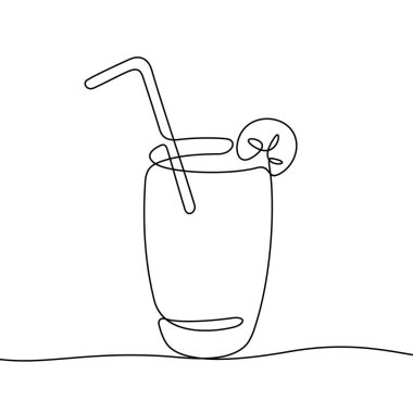 Kokteyl çizgisi simgesi, basitçe vektör illüstrasyonu  