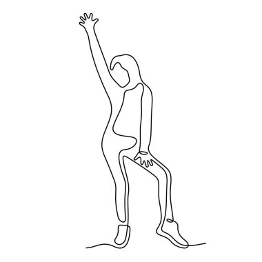 Kız dans çizgisi simgesi, basitçe vektör çizimi  