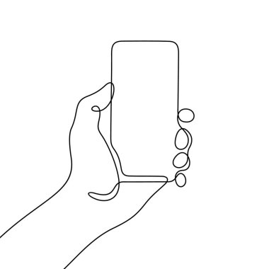 El ele tutuşan telefon hattı simgesi, basitçe vektör illüstrasyonu  