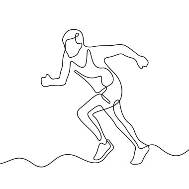male runner line icon, simply vector illustration   clipart