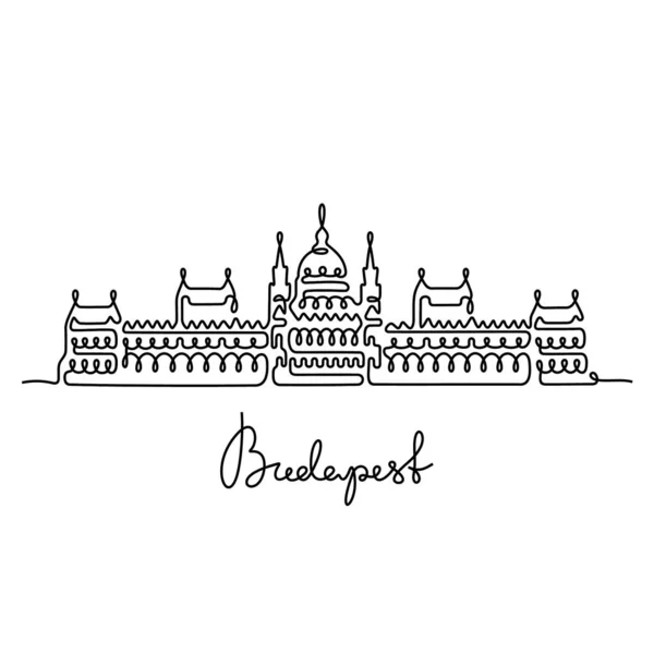 Icono Línea Budapest Ilustración Vectorial Simple — Archivo Imágenes Vectoriales