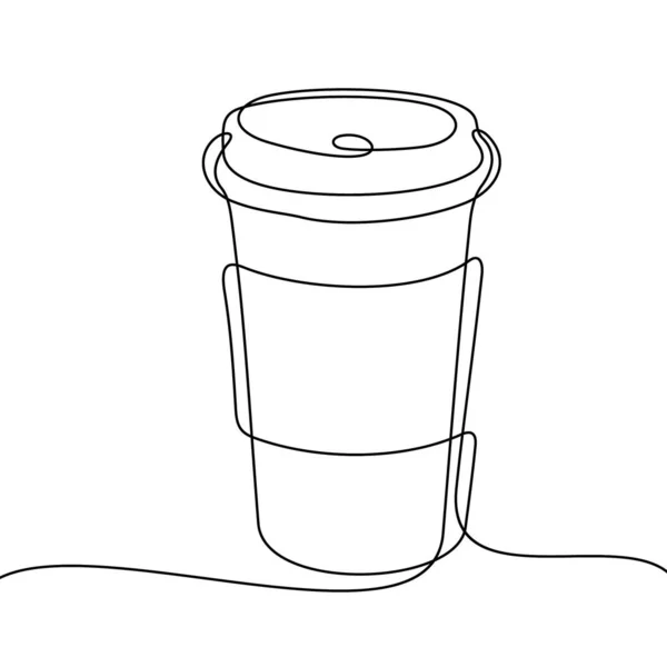 Ícone Linha Xícara Café Simplesmente Ilustração Vetorial — Vetor de Stock