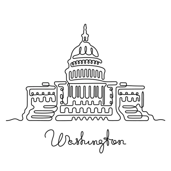 Εικονίδιο Γραμμής Capitol Απλά Διανυσματική Απεικόνιση — Διανυσματικό Αρχείο