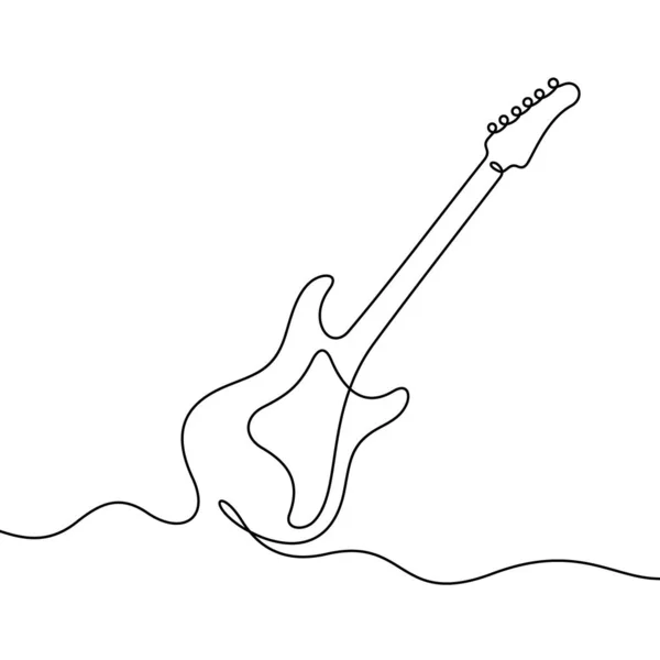 Ícone Linha Guitarra Simplesmente Ilustração Vetorial — Vetor de Stock