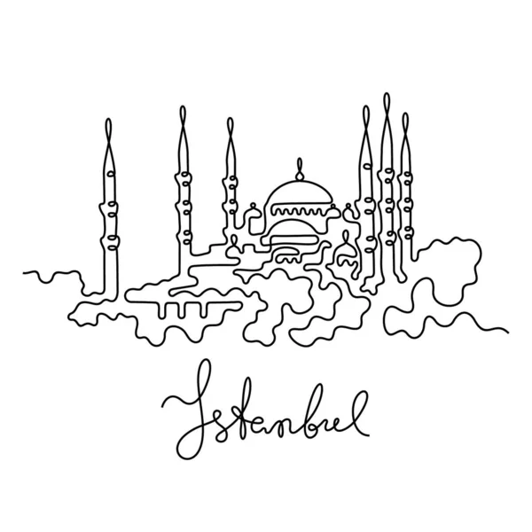 Istanbulská Čára Jednoduše Vektorová Ilustrace — Stockový vektor