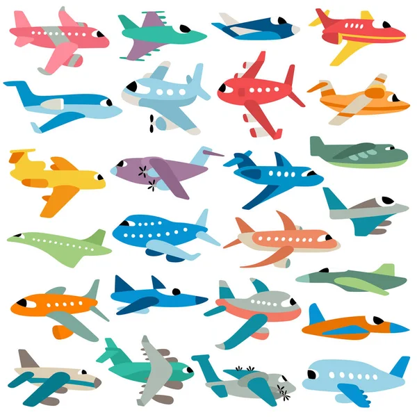 Set Planes Icons Simply Vector Illustration — Stock Vector