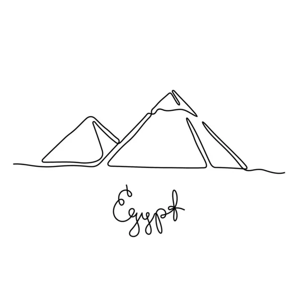 Pyramids Line Icon Simply Vector Illustration — Stock Vector