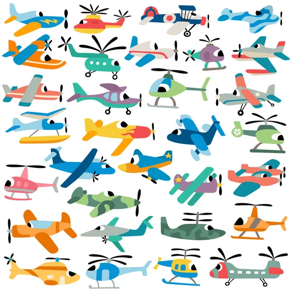 Set Planes Icons Simply Vector Illustration — Stock Vector