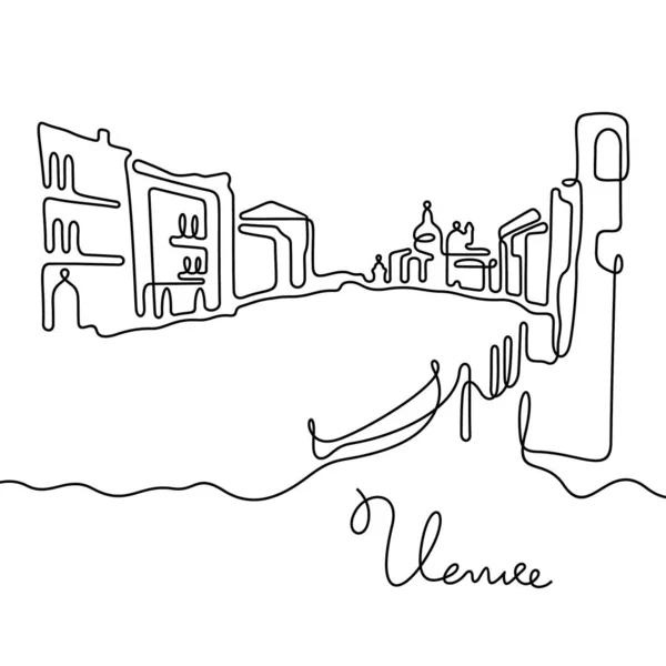 Icône Ligne Venise Illustration Vectorielle Simple — Image vectorielle