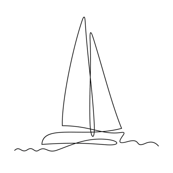 Icona Della Linea Yacht Semplicemente Illustrazione Vettoriale — Vettoriale Stock