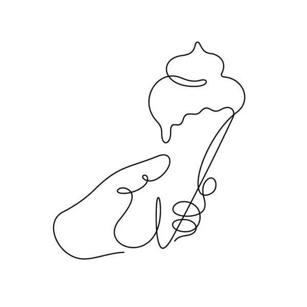 Ice Cream Line Icon Simply Vector Illustration — 스톡 벡터