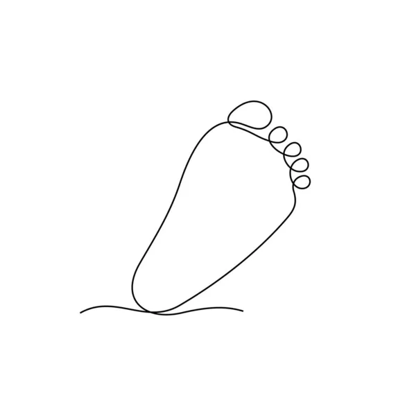 Baby Footprint Line Icon Simply Vector Illustration — Stock Vector