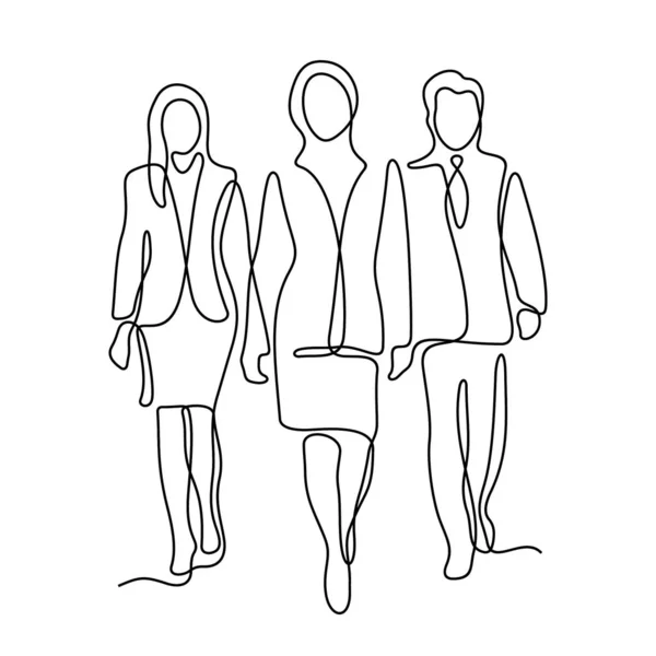 Business People Lijn Pictogram Gewoon Vector Illustratie — Stockvector