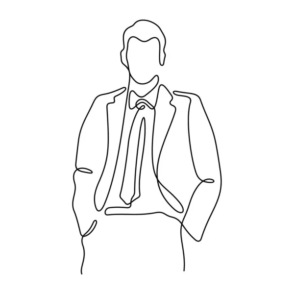 Businessman Line Icon Simply Vector Illustration — 스톡 벡터