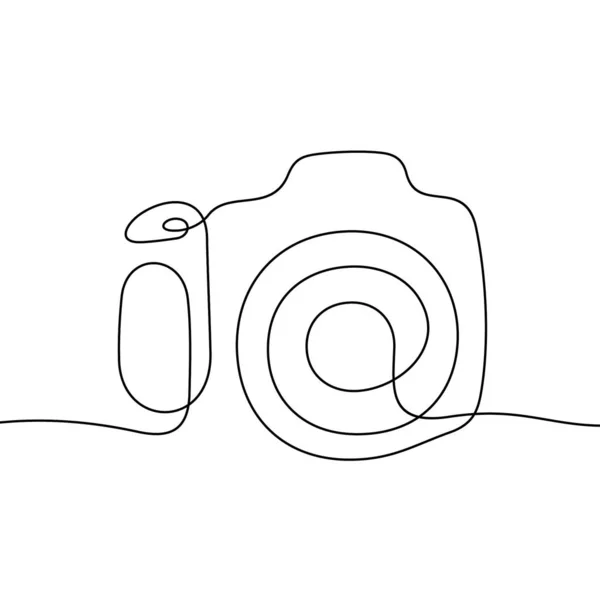 Kamera Çizgi Simgesi Basitçe Vektör Illüstrasyonu — Stok Vektör