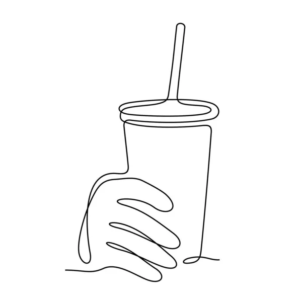 Icoon Van Ijsdrinklijn Gewoon Vectorillustratie — Stockvector