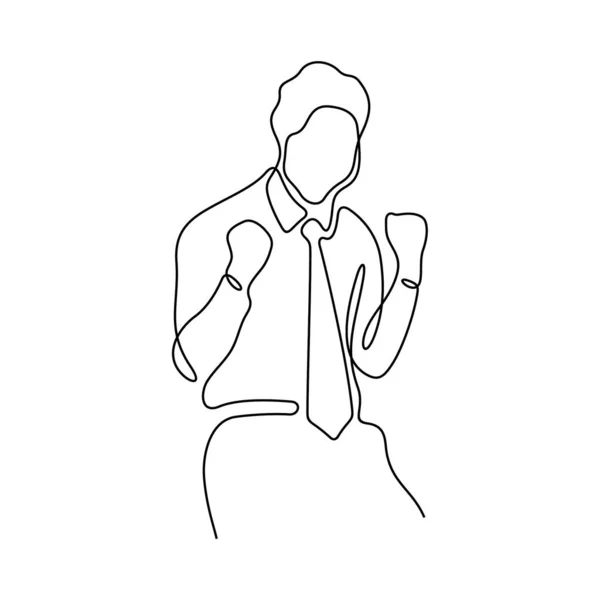 Man Saying Yes Line Icon Simply Vector Illustration — 스톡 벡터