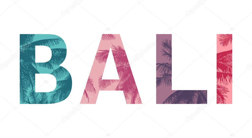  Bali lettering, simply vector illustration   