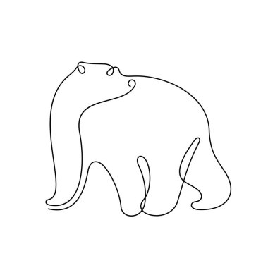 Ayı çizgisi simgesi, basitçe vektör çizimi  