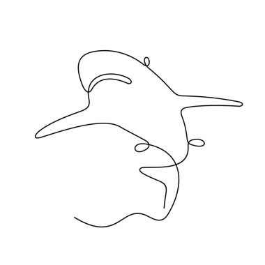 Köpekbalığı çizgisi simgesi, basitçe vektör çizimi  