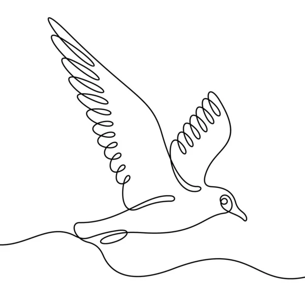 Ícone Linha Pássaro Simplesmente Ilustração Vetorial —  Vetores de Stock