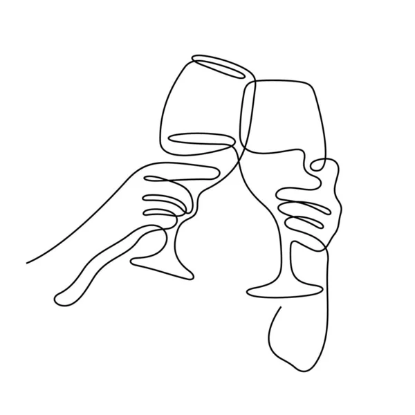 Cheers Line Icon Simply Vector Illustration — 스톡 벡터