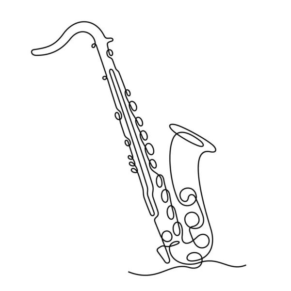 Icône Ligne Saxophone Illustration Vectorielle Simple — Image vectorielle
