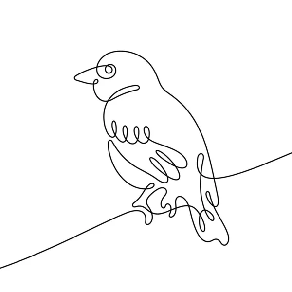 Ikona Linii Ptaków Prostu Wektor Ilustracji — Wektor stockowy