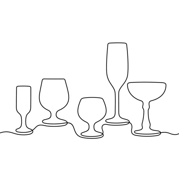 Set Cocktails Line Icon Simply Vector Illustration — 스톡 벡터