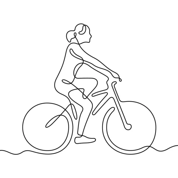 Ícone Linha Ciclista Simplesmente Ilustração Vetorial —  Vetores de Stock