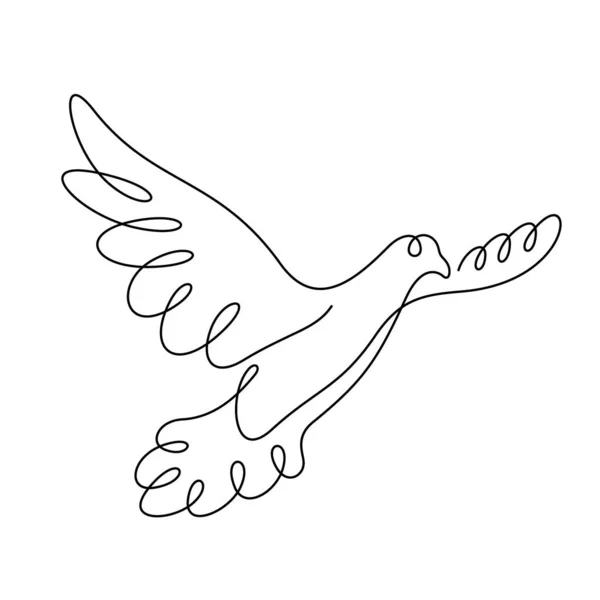 Dove Line Icon Simply Vector Illustration — Stock Vector