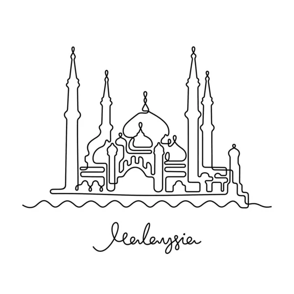 Icono Línea Malasia Ilustración Vector Simple — Archivo Imágenes Vectoriales