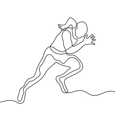 çalışan adam satırı simgesi, basitçe vektör illüstrasyonu  