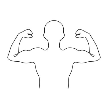 vücut adam çizgisi simgesi, basitçe vektör illüstrasyonu  