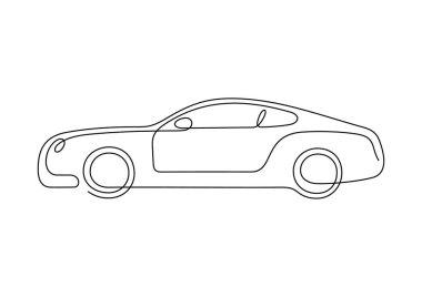 araba çizgisi simgesi, basitçe vektör çizimi  
