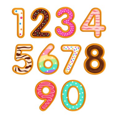 tatlı rakamlar simgesi, basit vektör illüstrasyonu   