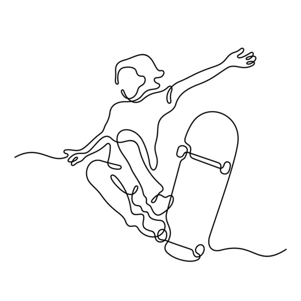 Icona Della Linea Skater Semplicemente Illustrazione Vettoriale — Vettoriale Stock