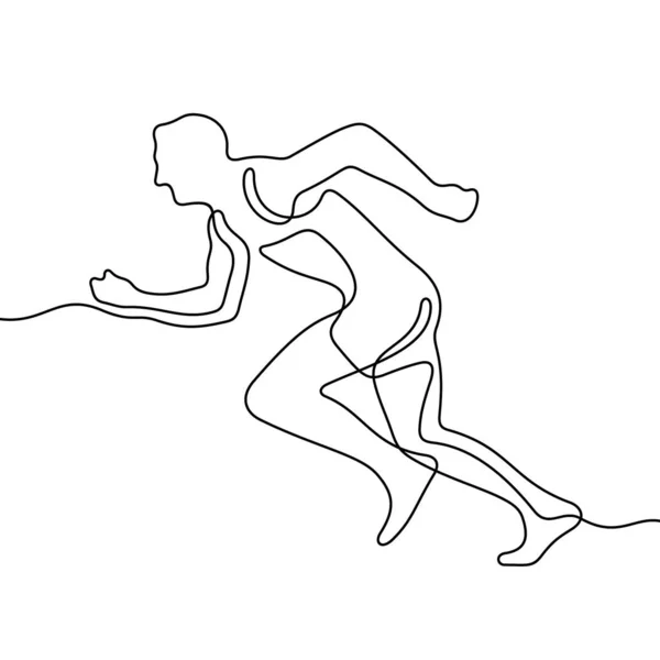 Atleet Lijn Pictogram Gewoon Vector Illustratie — Stockvector