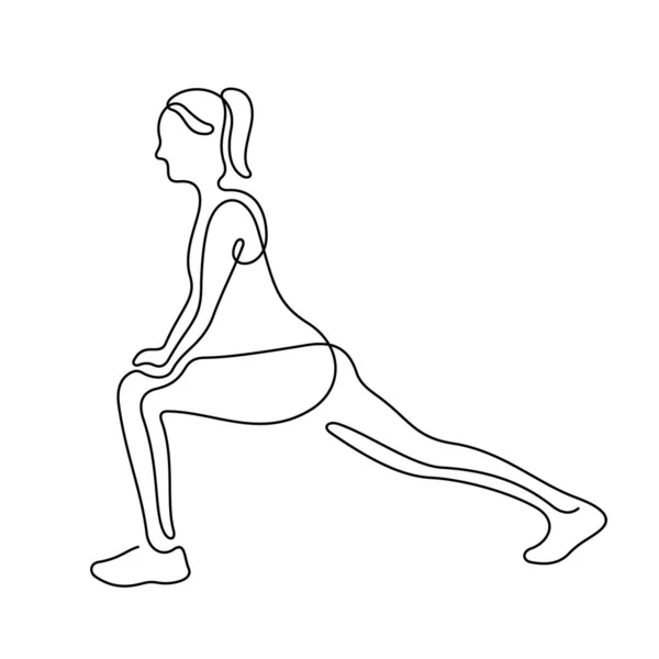 Woman Exercising Line Icon Simply Vector Illustration — 스톡 벡터