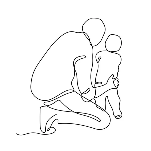 Father Son Line Icon Simply Vector Illustration — 스톡 벡터