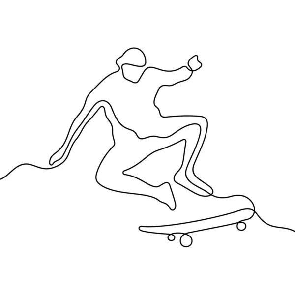 Skater Αγόρι Γραμμή Εικονίδιο Απλά Διάνυσμα Εικονογράφηση — Διανυσματικό Αρχείο