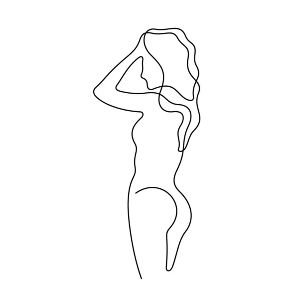 Γυναίκα Εικόνα Γραμμή Εικονίδιο Απλά Διανυσματική Απεικόνιση — Διανυσματικό Αρχείο