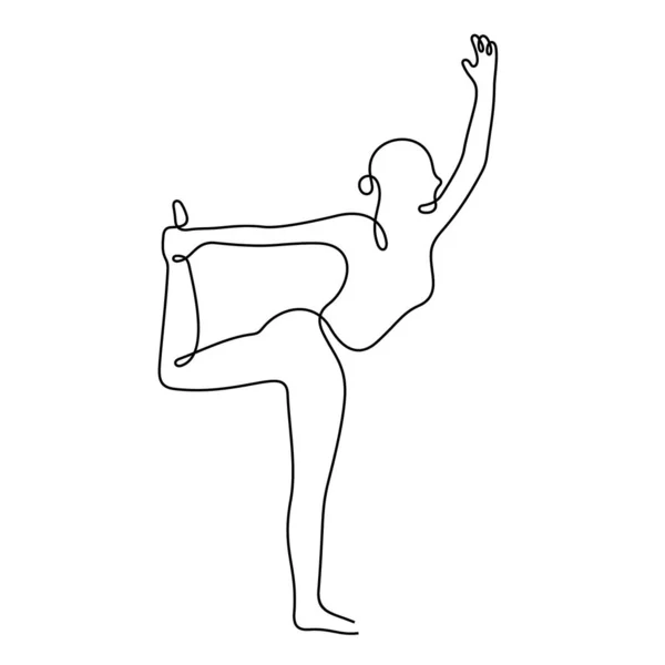 Yoga Training Line Icon Simply Vector Illustration — 스톡 벡터
