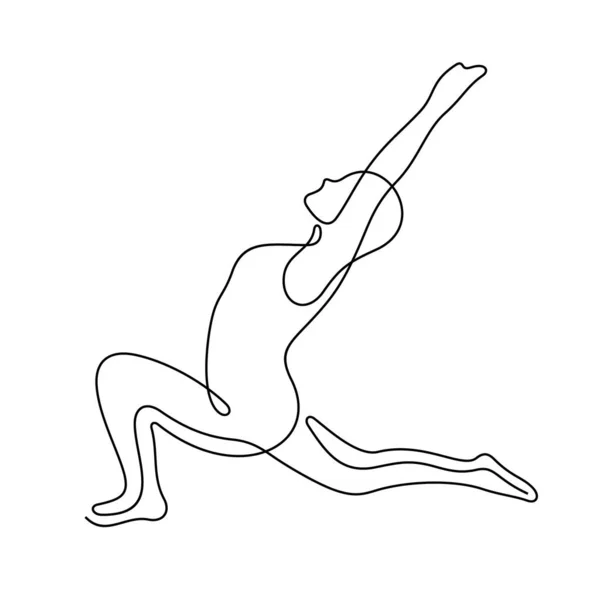 Icona Linea Donna Yoga Semplicemente Illustrazione Vettoriale — Vettoriale Stock