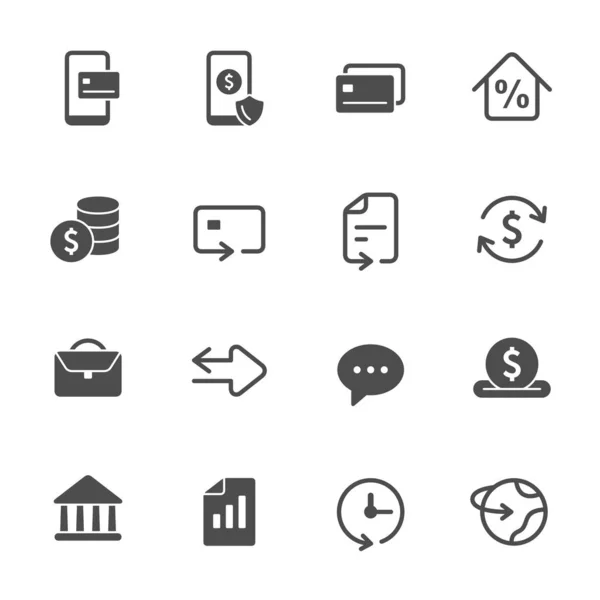 Set Banking Icons Simply Vector Illustration — Stock Vector